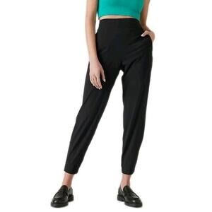 ATHLETA Black Brooklyn Heights High Rise Jogger Pants Lightweight Women's 10